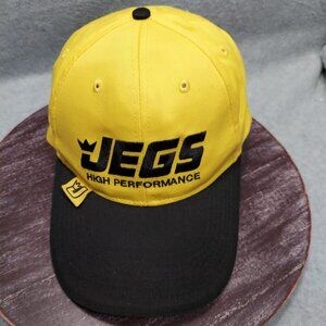 Jegs High Performance Yellow & Black Snapback Hat Racing Car Parts